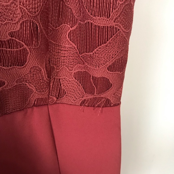 Keepsake All Talk Hi-Low Dress Maroon Halter Neck - Picture 6 of 8